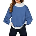 thumbnail image 3 of aidice Fall Sweatshirts for Women High Neck Long Sleeve Loose Drop Shoulder Comfy Casual Pullover Tops, 3 of 6