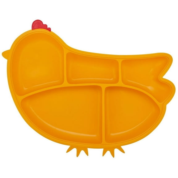 Innobaby Din Din Smart Silicone Chicken Plate for Children, BPA Free, Yellow