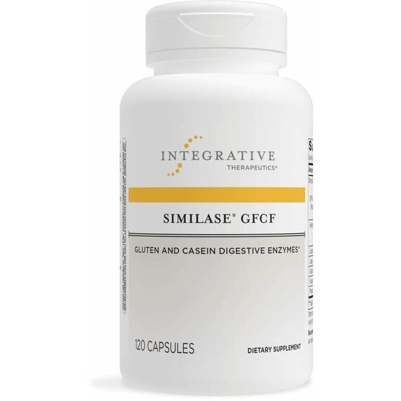 Integrative Therapeutics Similase GFCF - Digestive Enzyme Supplement for Adults - Supports Casein & Gluten Digestion* - Gas & Bloating Support* - Dairy-Free & Vegan - 120 Count (60 Servings)