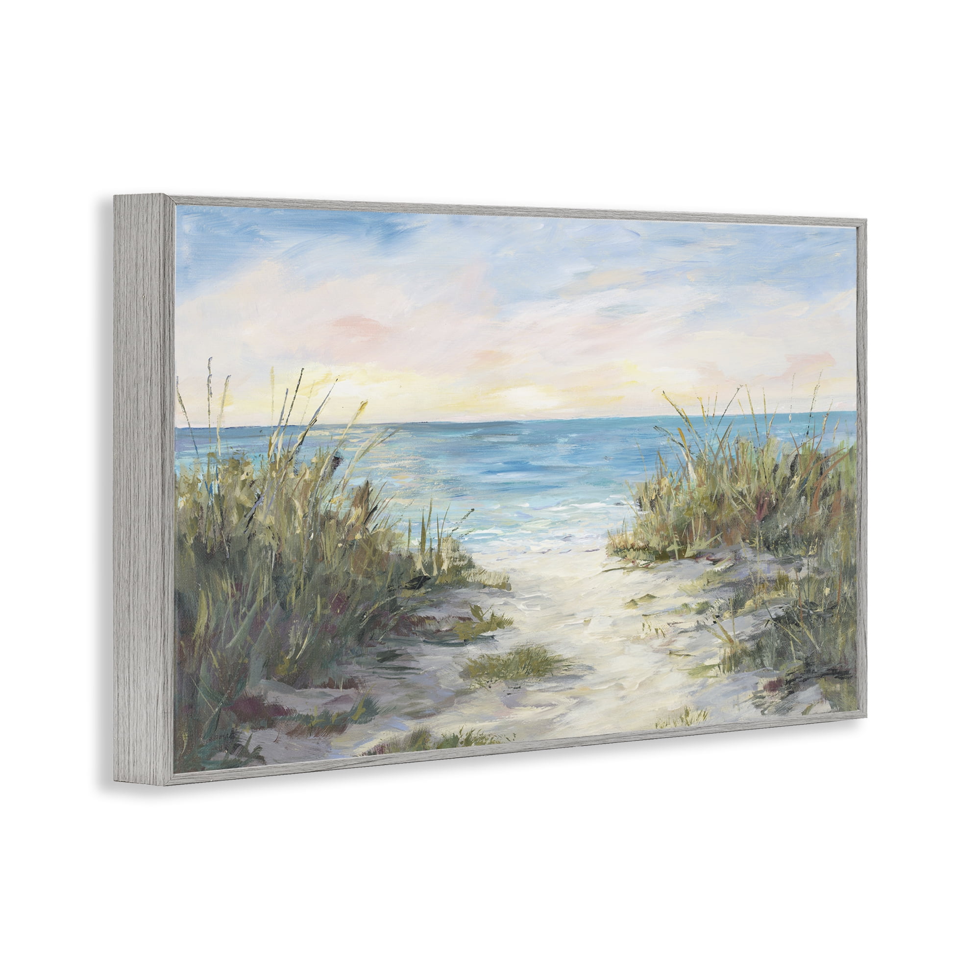 Stupell Industries Walk To The Beach Gray Framed Giclee Art, design by Julie DeRice