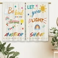 thumbnail image 6 of Colorful Inspirational Kids Kitchen Curtains Quotes Small Short Cafe Window Curtains Cute Child Cartoon Motivational Rainbow Sun Bathroom Drapes Treatment Tier Curtains (27.5x39 Inch), 6 of 6