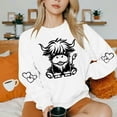 thumbnail image 6 of successthop Sweatshirts for Women Western Cow Crewneck Long Sleeve Sweater Pullover Tops Casual Print Stylish Outwear, 6 of 6