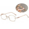 thumbnail image 7 of Women Rimless Anti-blue Light Reading Glasses 1.50 Ultralight Bling Rose Gold Rectangle Readers +1.50 Strength, 7 of 7