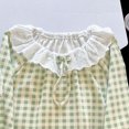 thumbnail image 4 of Girls Summer Outfits Ruffle Sleeve Button Up Dress Tops Plaid Pants Girl Clothes Green 2-3Years, 4 of 5