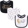 thumbnail image 2 of Yoga Sprout Baby Cotton Bandana Bibs 3pk, Metallic Moon, One Size, 2 of 2