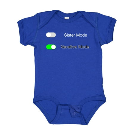 

Inktastic Vacation Mode on Sister Mode off Gift Baby Boy or Baby Girl Bodysuit