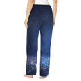 thumbnail image 3 of Disketp Retro Blue Glitter Print Women'S Comfy Pajama Pants Casual Drawstring Palazzo Lounge Wide Leg Pants, 3 of 9