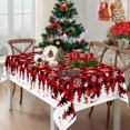thumbnail image 3 of Christmas Plaid Snowflake Tablecloth Rectangle 60x102 Inch, Red Xmas Winter Christmas Table Cloth Cover Rectangle Table Washable, Holiday Christmas Tablecloths for Rectangle Tables, 3 of 6