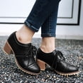 thumbnail image 6 of SACFOF Women's Lace Up Pump Oxfords Brogues Wingtip Round Toe Chunky Platform Block Heel Vintage Dress Shoes, 6 of 6