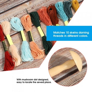 Darning Egg Kit Easy Grip Sock Darning Kit Wooden Darning Thread Egg Kit  Patching Mix Colors Threads Sewing Tool For Women