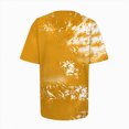 thumbnail image 6 of TOWED22 Womens Halloween Bow Graphic Oversized Shirts Spooky Season Tee Short Sleeve Bleached Tops(Yellow,L), 6 of 7