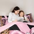 thumbnail image 5 of Erosebridal Personalized Leopard Bowknot 7-Piece Twin Bedding Sets,Pink Cheetah Print Kids Bedding Comforter Set,Reversible pink, 5 of 7