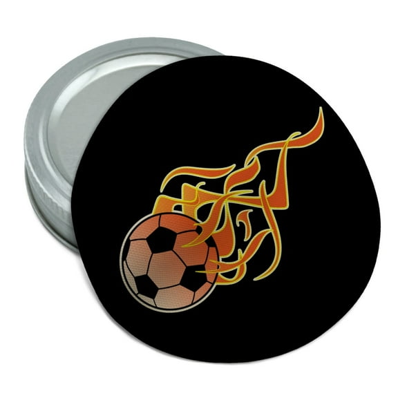 Soccer Ball Football Cartoon Flames Round Rubber Non-Slip Jar Gripper Lid Opener
