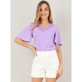 thumbnail image 3 of INSPIRE CHIC Women's Butterfly Sleeves Lace V-Neck Tops, 3 of 6