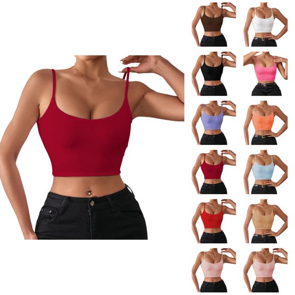 Crop Camisole Tops for Women Lightweight Spaghetti Strap Cami Tank Tops Summer Outfits