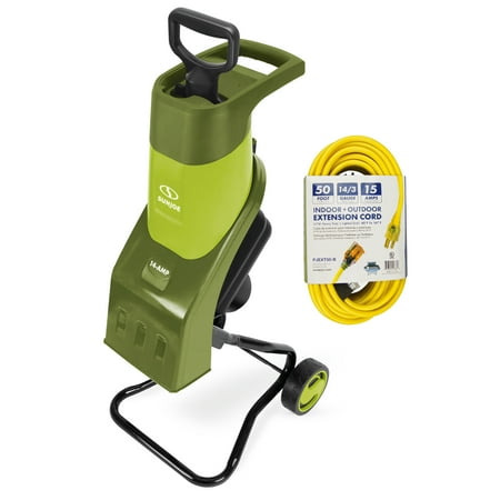 Sun Joe 14 Amp Electric Wood Chipper Bundle (Includes CJ601E, PJEXT50-B and (Best Pto Wood Chipper)