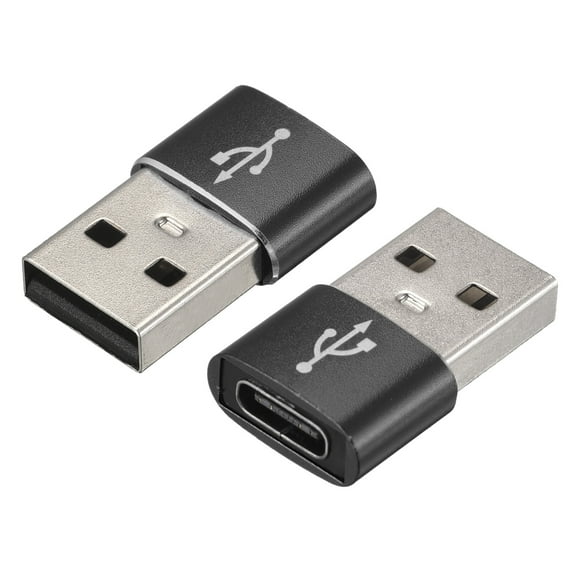 Adaptador USB C Hembra a USB Macho Unique Bargains Negro Paquete de 2 cable de computadora adaptadores usb a usb