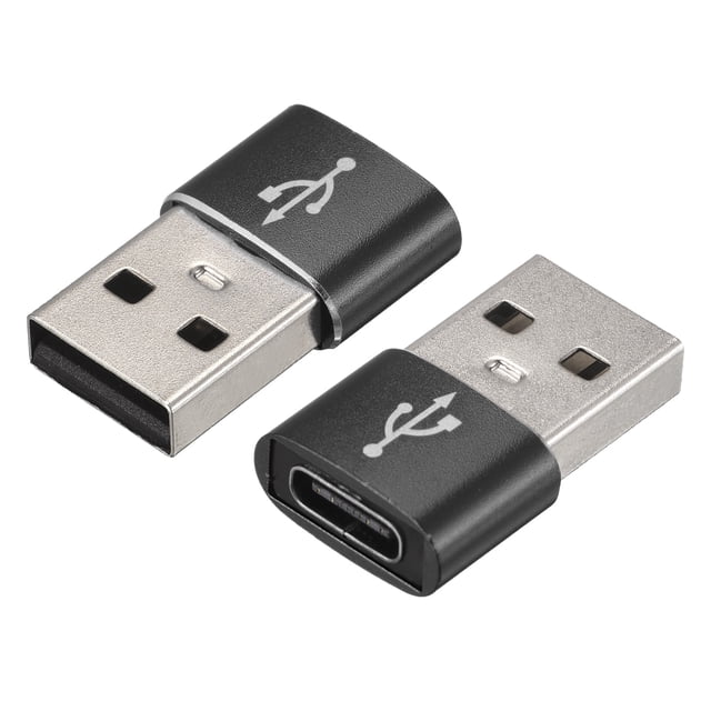 Adaptador USB C Hembra a USB Macho Unique Bargains Negro Paquete de 2 cable de computadora adaptadores usb a usb