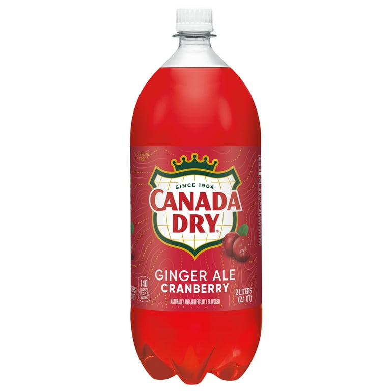 Canada Dry Cranberry Ginger Ale, 2L Bottle, Carbonated Soda
