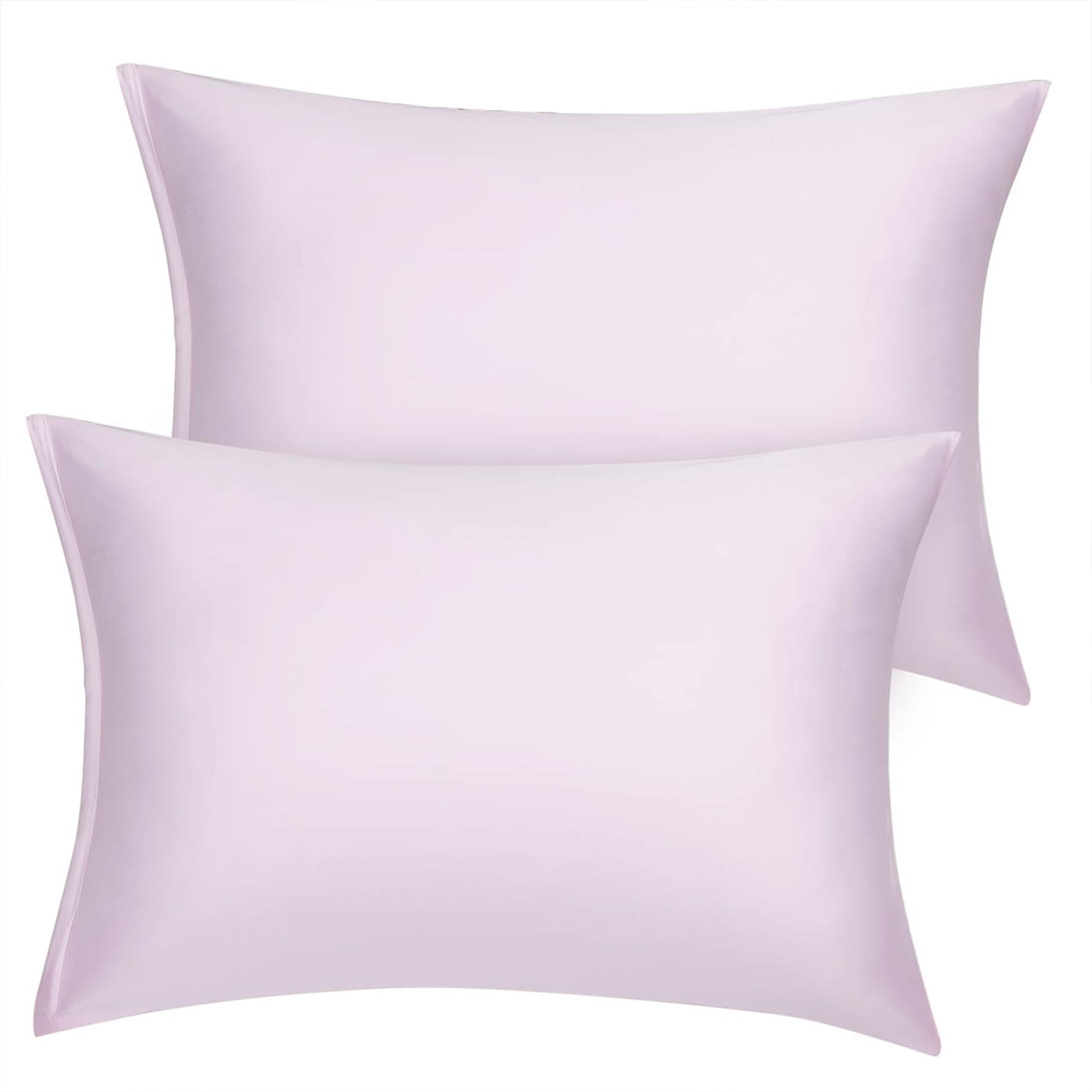 Unique Bargains 2 Pack Silky Satin Pillowcases, Light Purple, Standard