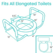 Vive Raised Toilet Seat with Handles, 3.5 Toilet Seat Riser with Arms, Elongated, Weight Capacity 300lbs