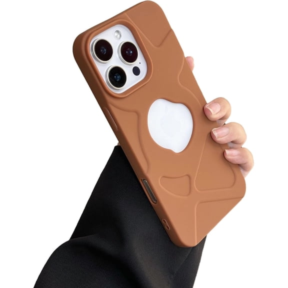 Logo View Phone Case for iPhone (Brown,iPhone 14 Pro Max)