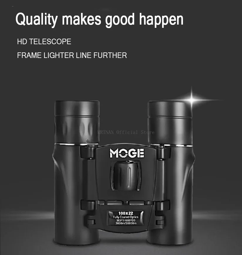 100x22 HD Powerful Binoculars 2000M Long Range Folding Mini Telescope BAK4 FMC Optics For Hunting Sports Outdoor Camping Travel