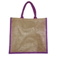 thumbnail image 2 of Eco-Friendly Jute Bag with Accent Color, Jute Tote, Shopping Bag Magenta, 2 of 2
