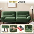 thumbnail image 3 of Furmax Futon with Five Angles Adjustable Armrests and Adjustable Backrest Futon Sofa Couch for Small Spaces Living Room Office,Green, 3 of 7