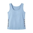 thumbnail image 3 of cocolona Summer Linen Tank Tops for Women Crew Neck Sleeveless Shirts Trendy Casual Solid Color Blouses, 3 of 6