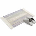 thumbnail image 2 of Bathroom Rug 2'x 3', Purple Grey Woven Cotton Washable Rug with Tassels, Farmhouse Gray Barn Wooden Vintage Striped Non Slip Front Door Mat for Entrance, Doorway, Hallway, Laundry Room, 2 of 9