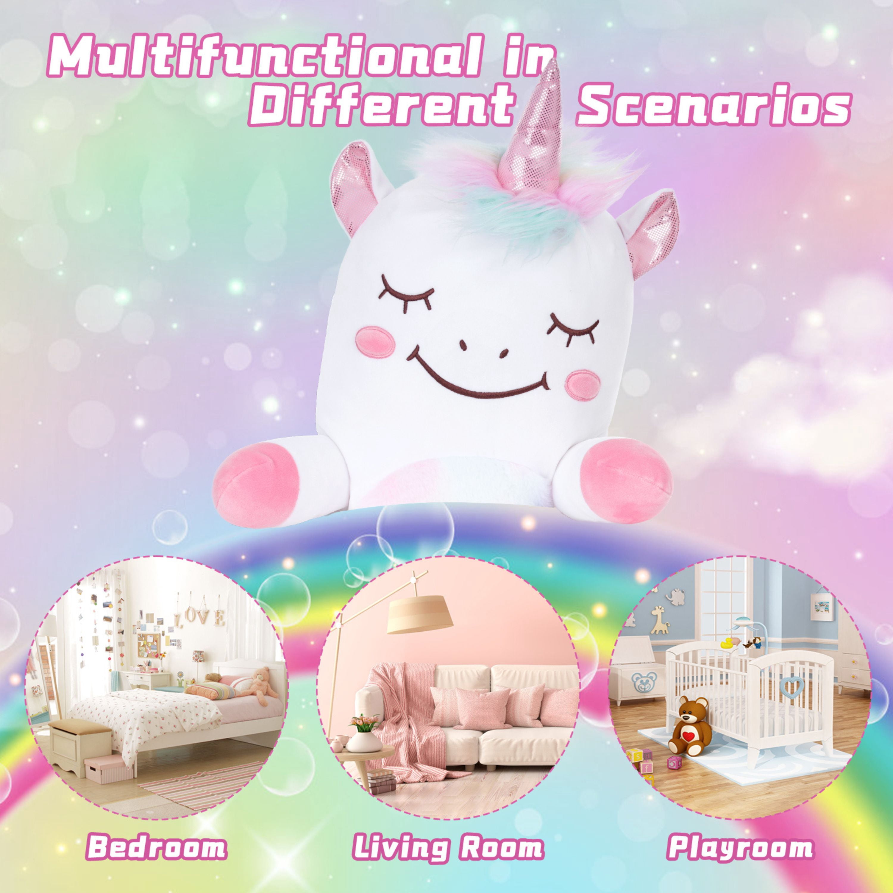 Tezituor 43'' Unicorn Stuffed Aniaml Giant Unicorn Plush Body Pillow Plush Toy