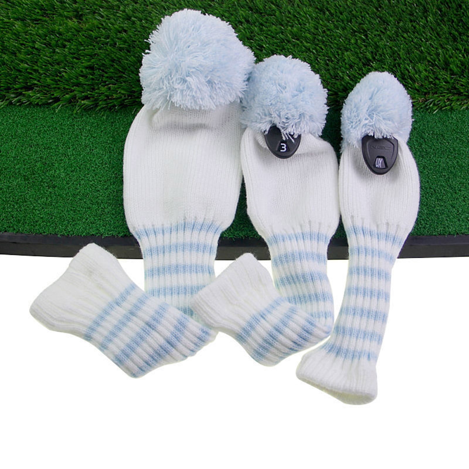3pcs Golfs Club Head Covers Knitted Styles Headcover Leisure Styles Golfs Covers for Driver Protecting and Longevity