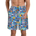 thumbnail image 1 of Fotbe Cute Flat Fish Trajes de Baño Estampados para Hombre, Shorts de Verano de Secado Rápido, Ropa de Playa, Bañadores-Large, 1 of 6