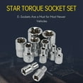 thumbnail image 4 of 11Pc Female E Torx Star Socket Set Rail E4 - E20 External Star Torque Socket Set, 4 of 6