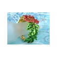 thumbnail image 5 of Ruby Fashion Crystal Rhinestone Statement Rose Flower Leaf Bracelet Bangle Cuff, 5 of 5