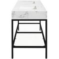 thumbnail image 6 of Maklaine Contemporary White Artificial Marble Bathroom Vanity, 6 of 6