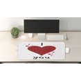 thumbnail image 2 of I Love You Computer Mouse Pad, Love Bouquet Shape Abstract Heart Vivid My Dear Friendship Affection Theme Design, Rectangle Non-Slip Rubber Mousepad Large, 31" x 12", Red White, by Ambesonne, 2 of 2