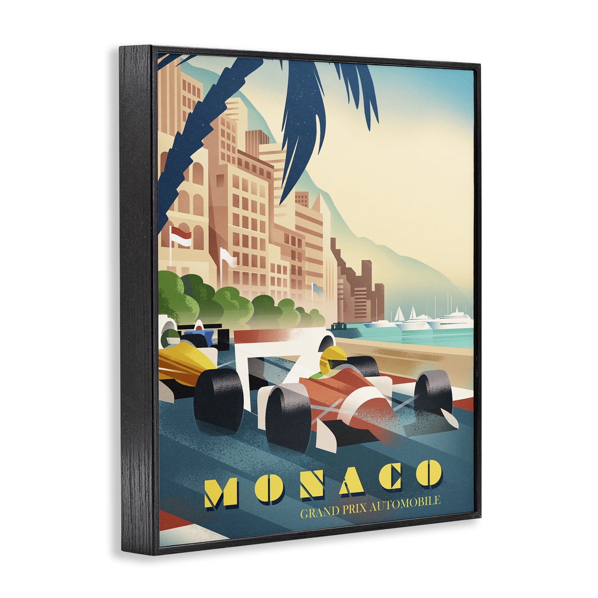 Stupell Industries Monaco Grand Prix Racing Black Framed Giclee Art, design by Martin Wickstrom