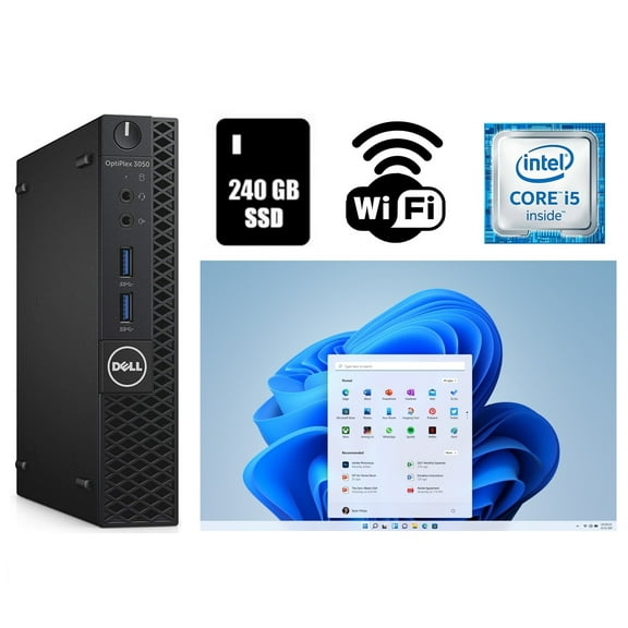 Restored Dell OptiPlex 3050 Micro Core i5 Desktop Computer 8GB RAM 240GB SSD Wi-Fi Windows 11 Pro (Refubrished) (Refurbished)