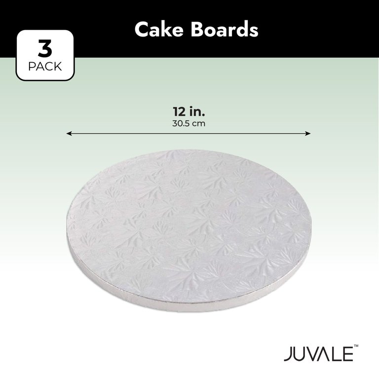 Cake Board Silver Glitter 30 cm , pack of 3