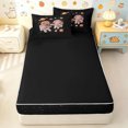 thumbnail image 4 of Manfei Cartoon Space Capybara Zipper Queen Comforter Set with Fitted Sheet and 2 Pillowcases, Galaxy Astronaut Animal Zipper Bedding Set, Black Brown, Black Reversible, 4pcs, 4 of 7