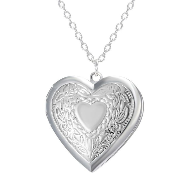 Fiudx Collar con Marco de Fotos Que Se Abre, Elegante Diseño de Aleación, Longitud Ajustable 42 Cm + 5 Cm, Perfecto para El Día de La Madre, Joya de Recuerdo Conmovedora, Ideal para Esposa o Novia.