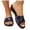 Blue, variant on Women's Slides Versatile Wedge Heel Round Toe Open-Toe Breathable Comfortable Beach Slippers Gold 7