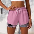 thumbnail image 5 of KPOPLK Women's Sweat Shorts with Pockets 2 in 1 Liner Drawstring Shorts Summer Workout Casual Lounge Shorts Size XL,Pink, 5 of 8