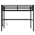 thumbnail image 5 of Bellemave Full Size Loft Bed with Desk and LED Light, Heavy Duty Metal Loft Bed Frame with Power Outlet, Loft Bed Full with Safety Guard & Ladder, Space-Saving, Noise Free, Black, 5 of 10
