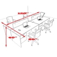 thumbnail image 2 of Four Person Modern Divider Office Workstation Desk Set, #OT-SUL-FPB53, 2 of 2