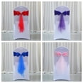 thumbnail image 4 of Wedding Chair Satin Sash Bow Tie Organza Ribbon Chair Sashes Stretch Bow Knot For Dining Room Banquet Party Decoration Supplies, 4 of 9