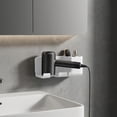 thumbnail image 4 of Wall Mounted Hair Dryer Organizer No-Drill, Bathroom Multi-Functional Storage Rack with Adhesive Backing, Plastic, White, for Hair Tools, 4 of 6