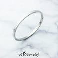thumbnail image 4 of 555Jewelry 4mm Designer Inspired Wide Stainless Steel Hinged Cuff Bangle Bracelets for Women and Men, Silver, 4 of 7